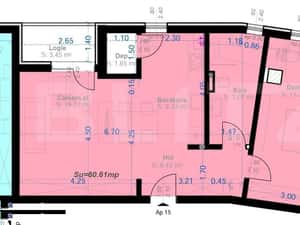 Apartament 2 Camere | 61 mp Utili  | Zona Aradului