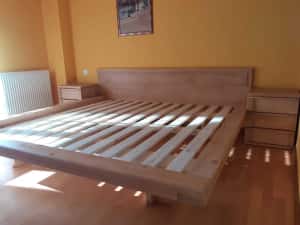 TRANSPORT GRATUIT.Pat matrimonial din lemn masiv cod 219 — miniatura 1