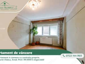 Apartament 4 camere cu centrala proprie, zona Aurel Vlaicu, Arad