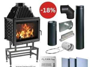 OFERTA  Șemineu Smart (  Focar 18 kw, Materiale Montaj ) — miniatura 1