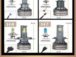 Două Becuri Led H1,H4,H7,H8,H9,H11, EXCLUSIV 24V-36V (24000LM/200W) — miniatura 5
