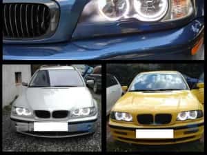 Kit inele Angel Eyes Cotton LED BMW Seria 3 E46 NFL, 131mm - 146mm — miniatura 4