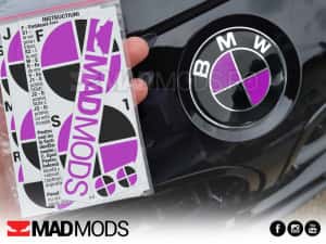 Set Stickere Embleme Negru cu Mov BMW Seria 1 2 3 4 5 6 7 8 X i M — miniatura 5