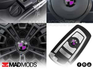 Set Stickere Embleme Negru cu Mov BMW Seria 1 2 3 4 5 6 7 8 X i M — miniatura 6