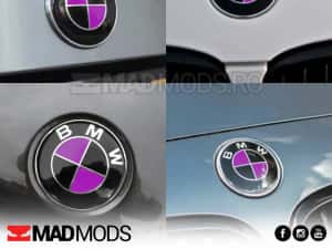 Set Stickere Embleme Negru cu Mov BMW Seria 1 2 3 4 5 6 7 8 X i M — miniatura 7
