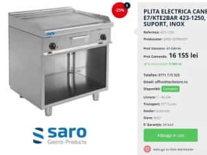 Gratar / plita electrica profesionala striata - 2 zone de gatit - suport inox - linia 700 - Italia - model nou — miniatura 3