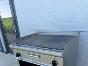 Gratar / plita electrica profesionala striata - 2 zone de gatit - suport inox - linia 700 - Italia - model nou — miniatura 5