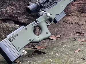 Pusca *PUTERE REALA* 4.2 J Arma Sniper Mauser CU LUNETA Manuala ARC — miniatura 7