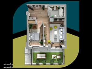 Ap cu 2 camere, parter + curte proprie, Tip 3, ESQ Village3 GALATA — miniatura 3