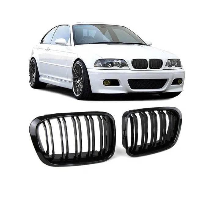 Set 2 grile duble M negru lucios BMW Seria 3 E46 NFL 1998-2001 — fotografie 1 din 10
