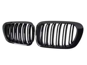 Set 2 grile duble M negru lucios BMW Seria 3 E46 NFL 1998-2001 — miniatura 2