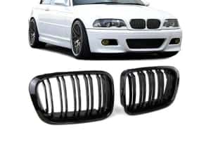 Set 2 grile duble M negru lucios BMW Seria 3 E46 NFL 1998-2001 — miniatura 5