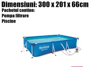 Piscina Bazin Familie Copii Relaxare Cadru Metal Bestway 300 x 201 x 66cm + Pompa + LIVRARE GRATUITA CJ