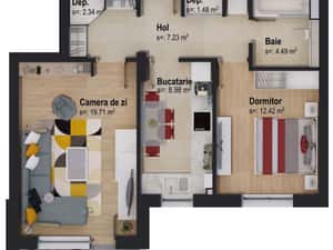 Apartament cu 2 camere FINALIZAT — miniatura 1