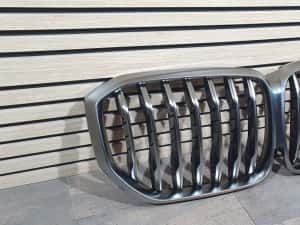 Bmw X5 X6 G05 G06 grila centrala nari radiator grile capota satin crom — miniatura 3