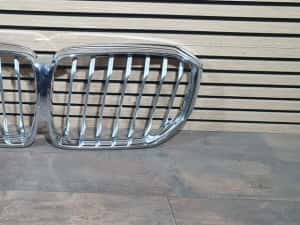 Bmw X5 X6 G05 G06 grila centrala nari radiator grile capota satin crom — miniatura 5