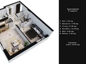 2 camere, 53 mp, Dream Residence