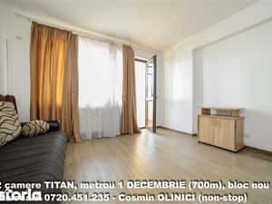 2 camere TITAN, loc parcare, metrou 1 DECEMBRIE (700m), bloc nou — miniatura 5
