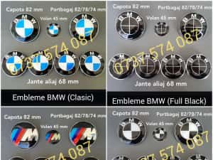 Set Embleme BMW capota / portbagaj volan si jante