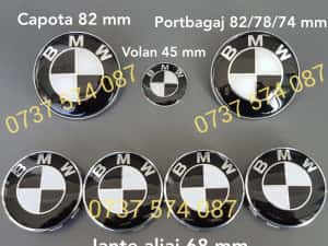Set Embleme BMW capota / portbagaj volan si jante — miniatura 4