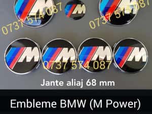 Set Embleme BMW capota / portbagaj volan si jante — miniatura 5
