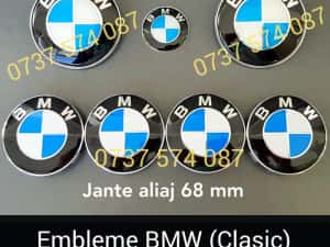 Set Embleme BMW capota / portbagaj volan si jante — miniatura 8