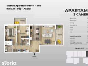 Metrou Aparatorii Patriei  - garsoniera cu curte proprie — miniatura 5