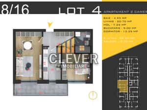 2 camere Pallady | 64,90 mp | Balcon 9,70 mp | Ansamblu P+3 — miniatura 4
