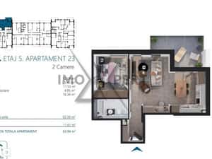 Apartament 2 camere, et intermediar, parcare, Elite Junior — miniatura 5