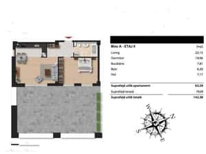 Apartament de vanzare2 camere cu terasa Sopor — miniatura 2