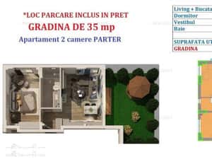 Apartament 2 camere | Parter cu gradina | strada Maramures | Finalizat — miniatura 3