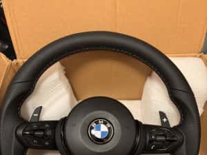 Volan BMW M Tesit cu Padele si piele perforata cu airbag Original inclus