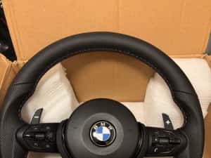 Volan BMW M Tesit cu Padele si piele perforata cu airbag Original inclus — miniatura 5