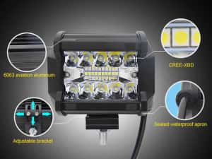 Proiector LED Auto Offroad 60W/12V-24V, 2200 Lumeni Spot Beam — miniatura 5