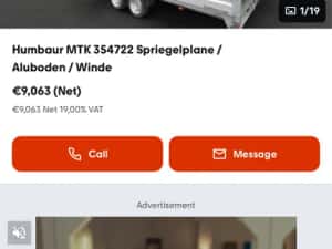 Remorca Humbaur 2 axe , cu prelata si obloane demontabile ! — miniatura 8