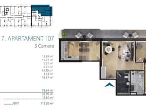 Apartament 4 camere, cu terase 36 mp, super view, zona Elite
