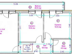 Apartament decomandat 3 camere 66 mp balcon loc parcare Doamna Stanca — miniatura 6