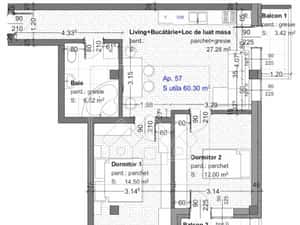 Apartament nou, 3 camere si balcon, 60 mp utili, Selimbar — miniatura 6