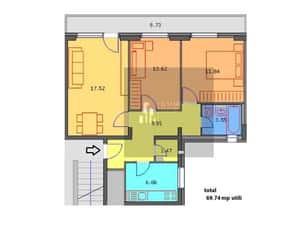 Ap 3 camere 70m decomandat etaj-2 lift- centrala Vadul Nou -Sector.5 — miniatura 5