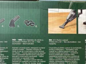 Aspirator de mâna pe acumulator 20v Parkside — miniatura 6