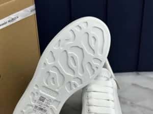Adidasi Alexander Mcqueen albi zipper custom piele naturala — miniatura 5