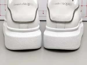 Adidasi Alexander Mcqueen albi zipper custom piele naturala — miniatura 6