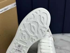 Adidasi Alexander Mcqueen albi zipper custom piele naturala — miniatura 8