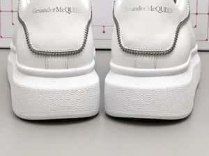 Adidasi Alexander Mcqueen albi zipper custom piele naturala — miniatura 9