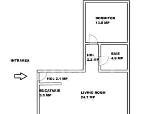 Apartament decomandat 2 camere si balcon Selimbar Brana — miniatura 6