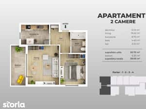 Metrou Aparatori 950m - 2 camere decomandat Bloc Nou 2026 Parter Inalt — miniatura 4
