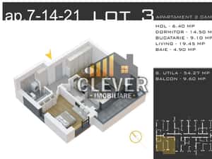 Apartament 2 camere decomandat 64 mp, comision 0, Pallady — miniatura 4