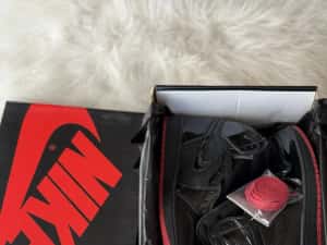 Air Jordan 1 Retro High Black Black Noire Full Box Verificare Colet — miniatura 8
