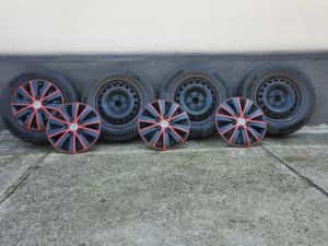 Set 4 Anvelope iarna  CONTINENTAL  ContiWinterContact 195/65 R 15 + Jante + Capace — miniatura 1