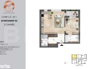 APARTAMENT 2 CAMERE ANSAMBLU REZIDENTIAL CAMPINA RESIDENCE — miniatura 3